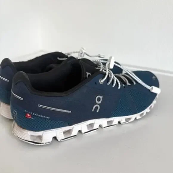 ON Cloud Running Shoes Navy White Men's Size 10 Lightweight Athletic Sneakers - Picture 7 of 9